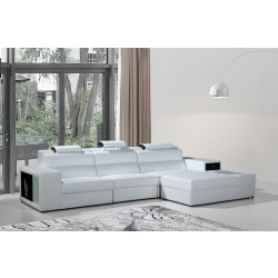 Divani Casa Polaris Mini - Contemporary Bonded Leather Sectional Sofa
