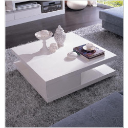 5114C - Modern White Lacquer Coffee Table