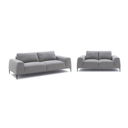 Divani Casa Arthur Modern Medium Grey Fabric Sofa & Loveseat Set