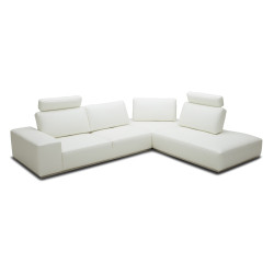 Divani Casa Martha - Modern White Leather Right Facing Sectional Sofa