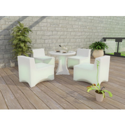 Modern LED 5 Piece Patio Lounge Set 