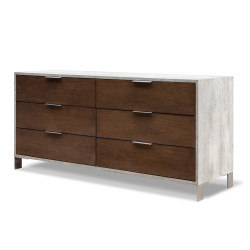 Nova Domus Conner Modern Dark Walnut & Faux Concrete Dresser
