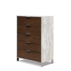 Nova Domus Conner Modern Dark Walnut & Faux Concrete Chest
