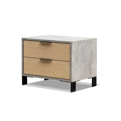 Nova Domus Conner - Modern Light Walnut & Faux Concrete Nightstand