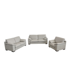 Estro Salotti Morris Italian Modern Grey Leather Sofa Set