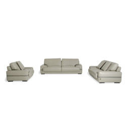 Estro Salotti Evita Modern Grey Leather Sofa Set