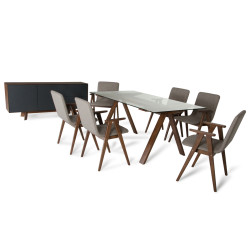Modrest Maddox & Weylyn Modern Walnut Dining Set