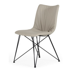 Naomi - Modern Grey Leatherette Dining Chair (Set of 2)