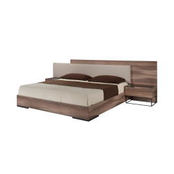 Nova Domus Matteo - Italian Modern Walnut & Fabric Bed