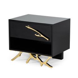 Modrest Legend Modern Black & Gold Nightstand