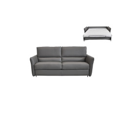 Estro Salotti Smack Italian Modern Grey Leather Large Sofa Bed