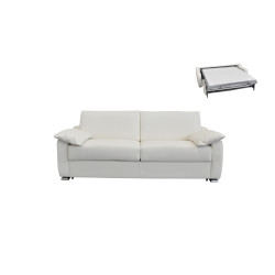 Estro Salotti Dalia Italian Modern White Leather Sofa Bed