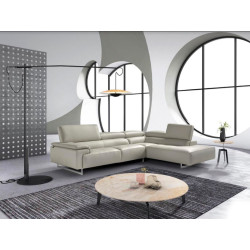 Estro Salotti Wish - Modern Grey Leather Right Facing Sectional Sofa