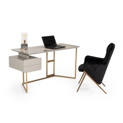 Modrest Deegan Modern Grey & Bronze Desk