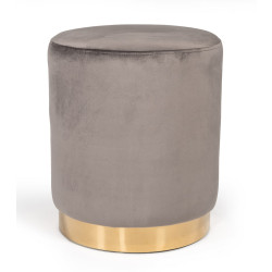Modrest Ghent Modern Grey Velvet & Gold Ottoman