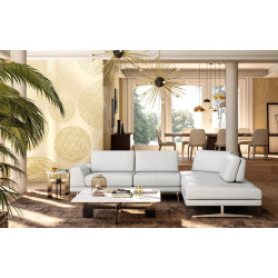 Accenti Italia Bellagio - Italian Modern White Leather Right Facing Sectional Sofa