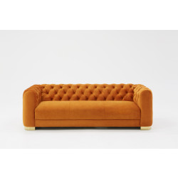 Divani Casa Duarte Modern Orange Velvet Sofa