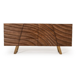Modrest Finley Modern Walnut & Gold Buffet
