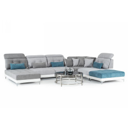 David Ferrari Jive - Italian Modern Medium Grey Fabric U Shaped Configurable Sectional Sofa