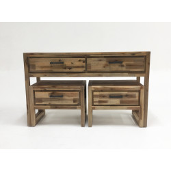 Modrest Mandy Modern Nutmeg Acacia Console & End Table Set