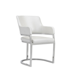 Modrest Tulsa Modern White Leatherette Dining Chair