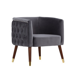 Modrest Bethel Modern Grey Velvet Accent Chair