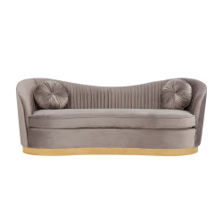 Divani Casa Rockford Modern Grey Velvet Sofa