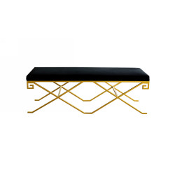 Divani Casa Sullivan - Modern Black Fabric Bench