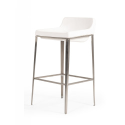 Modrest Adhil - Modern White Leatherette Bar Stool