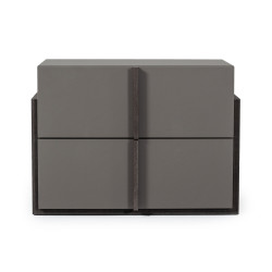Nova Domus Lucia - Italian Modern Elm and Matte Grey Nightstand