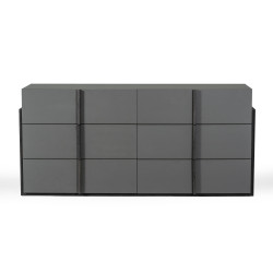 Nova Domus Lucia - Italian Modern Elm and Matte Grey Dresser