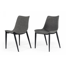 Modrest Frasier - Modern Grey Eco-Leather Dining Chair (Set of 2 )