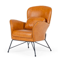 Modrest Kirk - Modern Brown Eco-Leather Accent Chair 