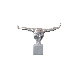 Modrest Modern Glossy Silver Diver Sculpture