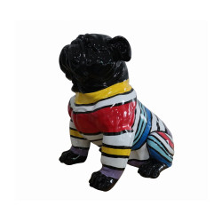 Modrest Modern Black & Colorful Sweater Pug Sculpture