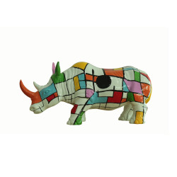 Modrest Abstract Colorful Rhino Sculpture