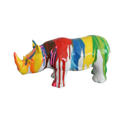 Modrest Modern Colorful Drips Rhino Sculpture