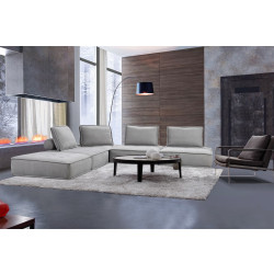 Divani Casa Nolden - Modern Grey Fabric Modular Sectional Sofa
