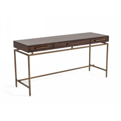 Modrest Nathan - Modern Acacia & Brass Desk