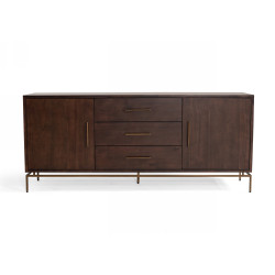Modrest Nathan - Modern Acacia & Brass Buffet