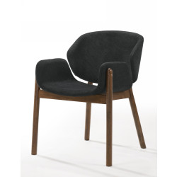 Modrest Jozy - Modern Grey & Walnut Dining Chair (Set of 2)