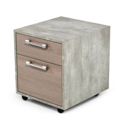 Nova Domus Boston Modern Brown Oak & Faux Concrete Office Small File Cabinet