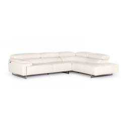 Estro Salotti Wish - Modern White Leather Right Facing Sectional Sofa
