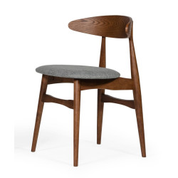 Modrest Prospect - Modern Grey Fabric & Walnut Dining Chair (Set of 2)