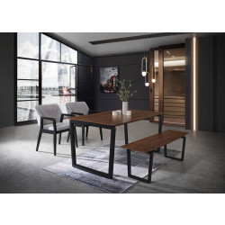 Modrest Escot - Modern Walnut and Black Dining Set