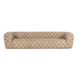 Coronelli Collezioni Ellington - Italian Beige Nubuck Leather 4-Seater Sofa