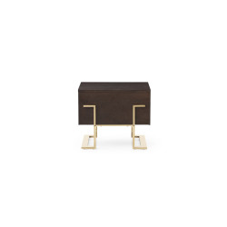 Modrest Moontide Modern Smoked Ash & Gold Nightstand