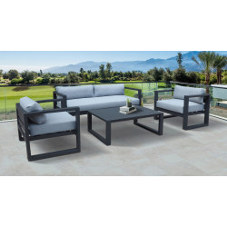 Renava Weber - Modern Outdoor Grey & Black Sofa Set