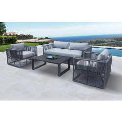 Renava Whimsy - Modern Outdoor Light Grey & Dark Grey Sofa Set