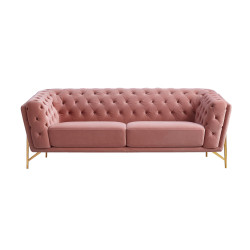 Divani Casa Aiken - Modern Salmon Velvet Sofa